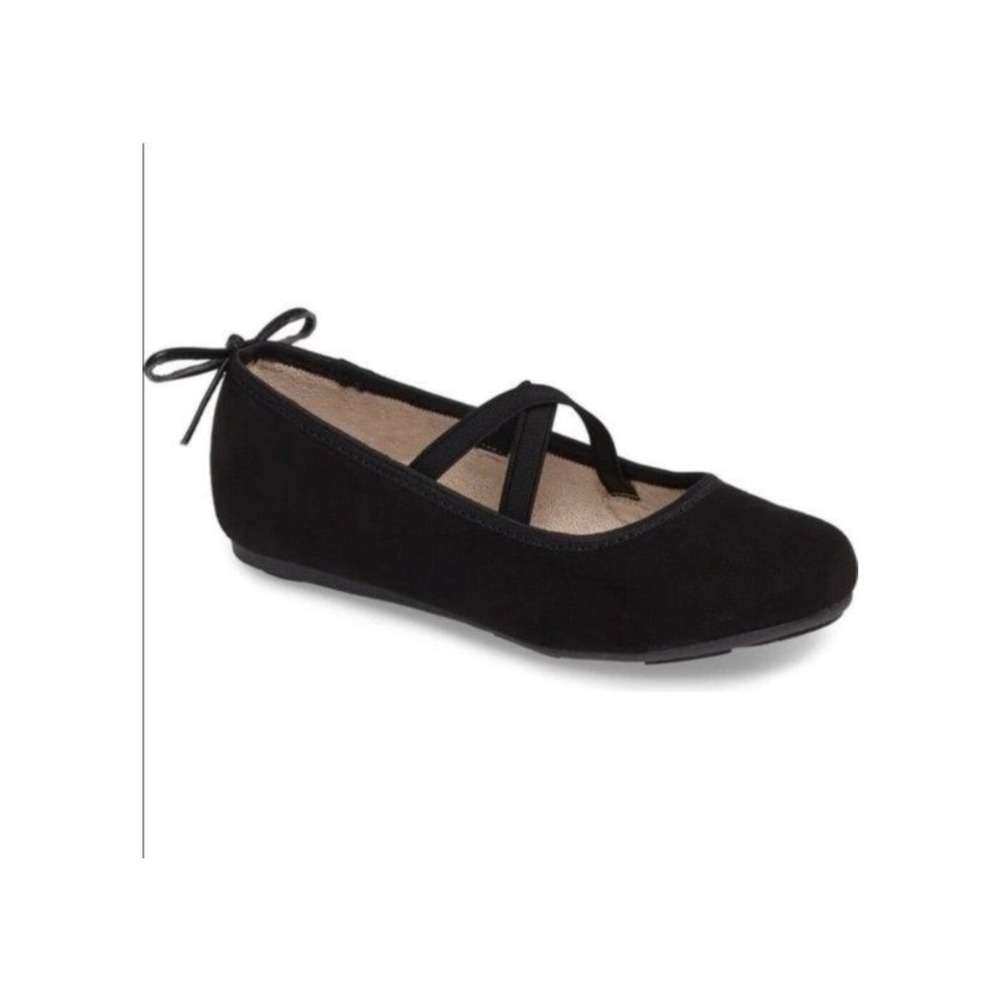 Stuart Weitzman Fannie Bolshoi Ballet Flats Girls 13 Black Microsuede Bow